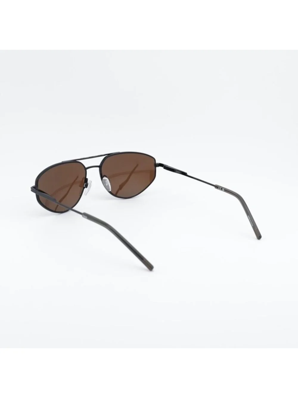 DKNY DK117S 001 Sunglasses Black Square Frame, Brown Lenses